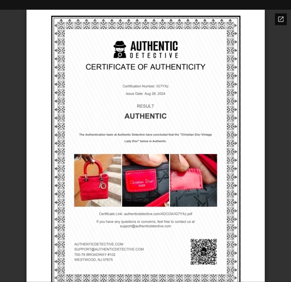 Authentic Christian Dior Vintage Canage Quilted Nylon Lady Dior Hand Bag Red - Picture 3 of 15